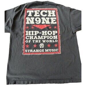 Tech N9ne Strange Music T Shirt Mens Large Black Hip Hop Graphic Tee